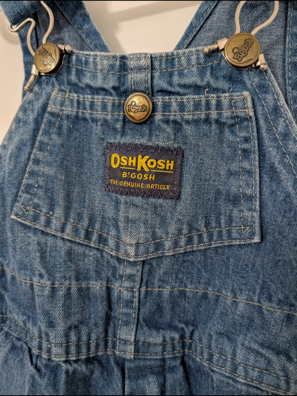 Vintage OshKosh B'gosh Dark Blue Denim Shortalls Made In The USA